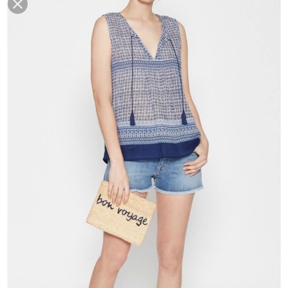 Soft Joie Adralina Tassel Top Blue Size Small - Picture 2 of 5